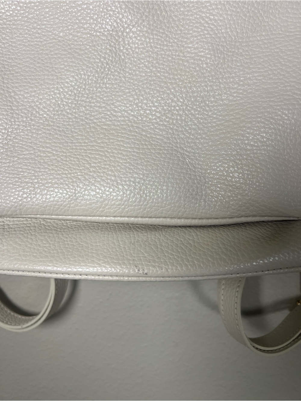 Italian Leather Convertible Backpack Purse White Pebbled Borse In Pelle - Picture 3 of 12